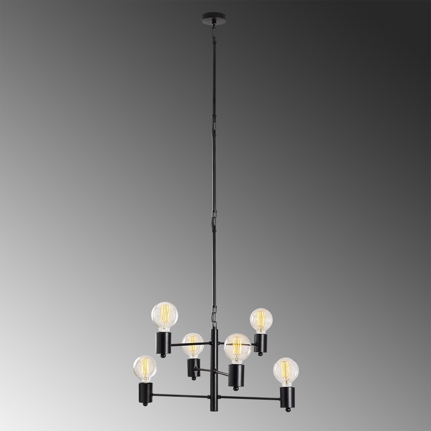 Chandelier on a pole HEXA 6xE27/40W/230V