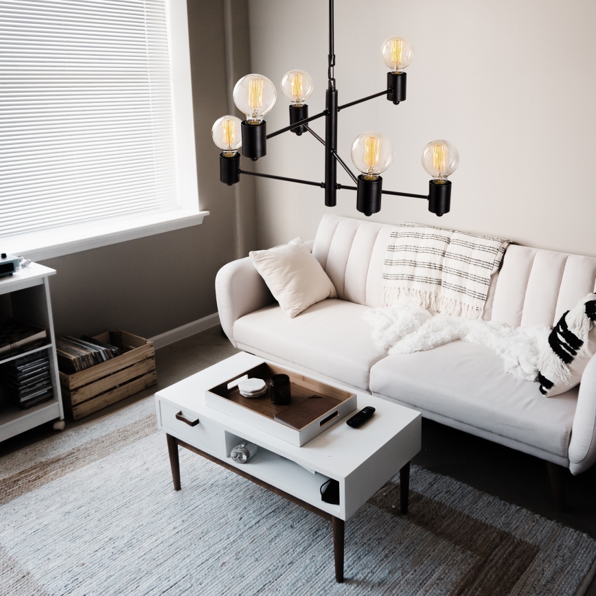 Chandelier on a pole HEXA 6xE27/40W/230V