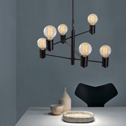 Chandelier on a pole HEXA 6xE27/40W/230V