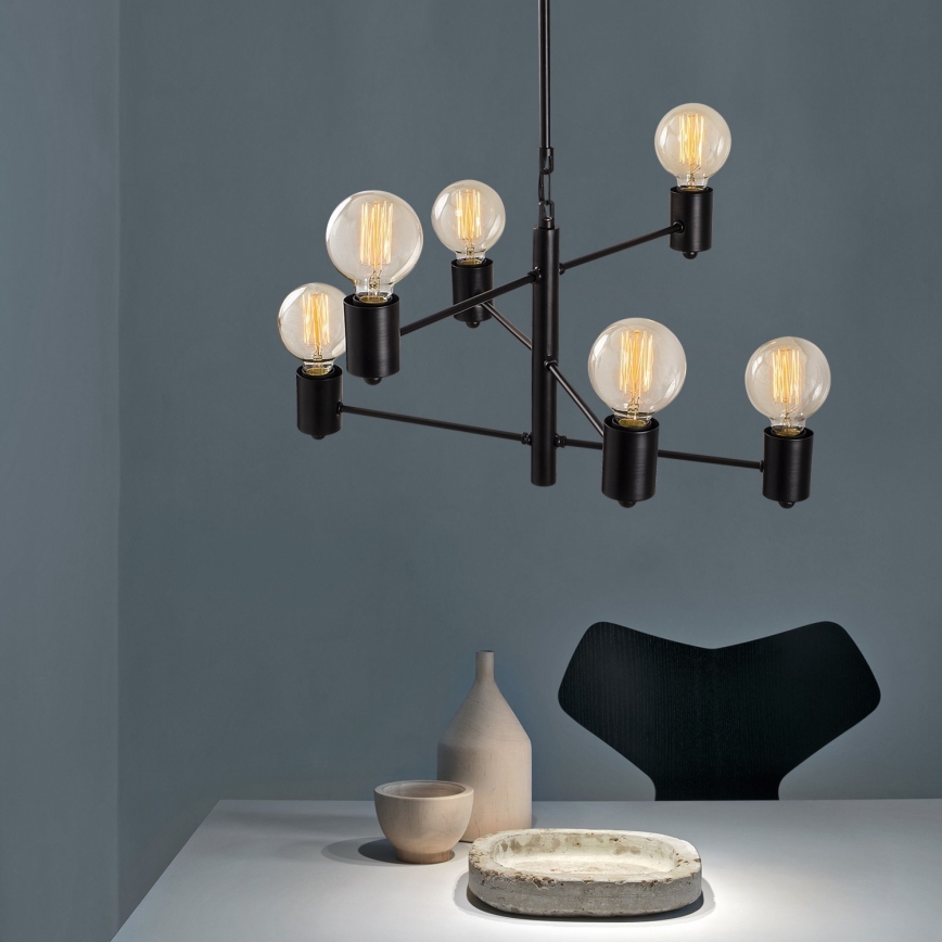 Chandelier on a pole HEXA 6xE27/40W/230V