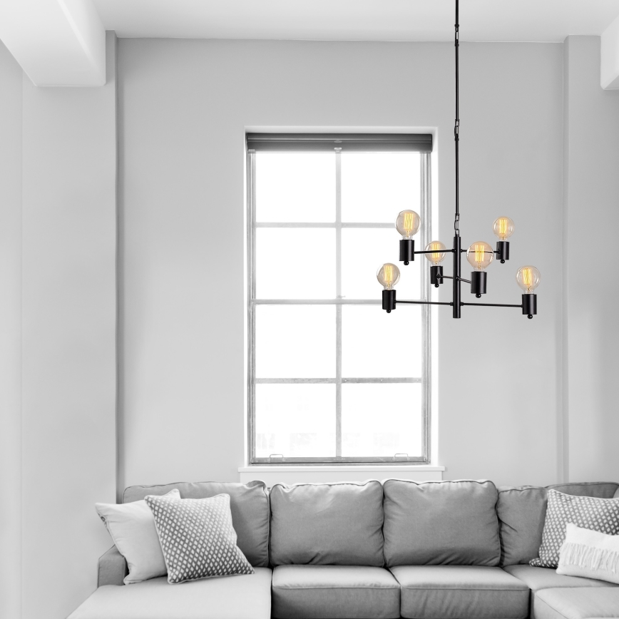 Chandelier on a pole HEXA 6xE27/40W/230V