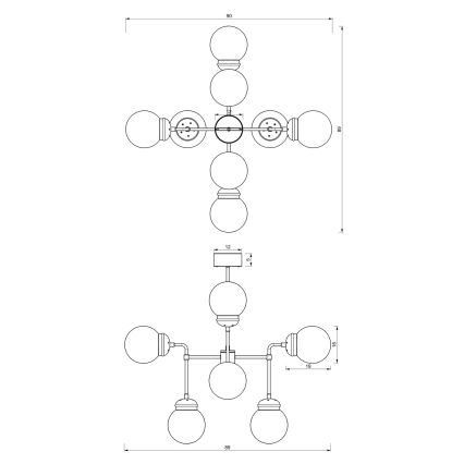 Chandelier on a pole HYDRO 8xE14/60W/230V