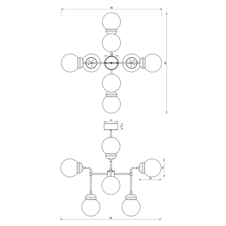 Chandelier on a pole HYDRO 8xE14/60W/230V