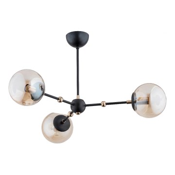 Chandelier on a pole ITORIS 3xE14/10W/230V black/gold