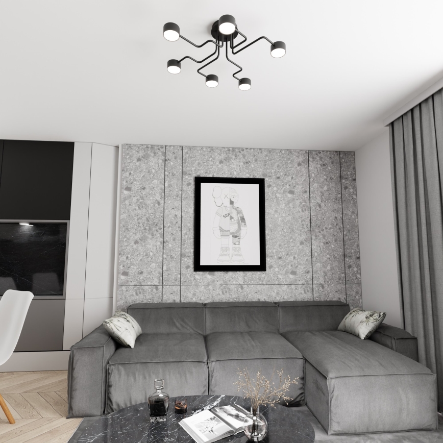 Chandelier on a pole KURAGE 6xGX53/12W/230V black