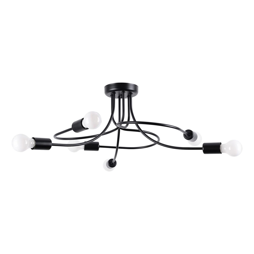 Chandelier on a pole LEVAR 6xE27/15W/230V black