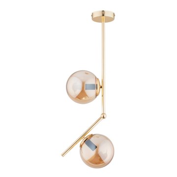 Chandelier on a pole LIBERTY 2xE14/40W/230V gold/beige