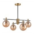 Chandelier on a pole LILOU 4xE14/5W/230V gold/black/smoky beige