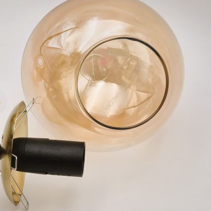 Chandelier on a pole LILOU 4xE14/5W/230V gold/black/smoky beige