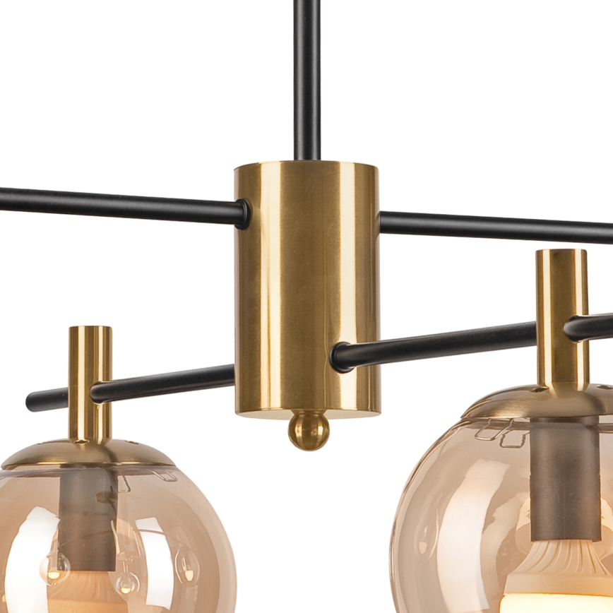 Chandelier on a pole LILOU 4xE14/5W/230V gold/black/smoky beige