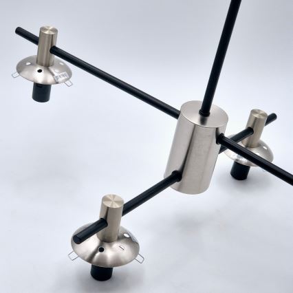 Chandelier on a pole LILOU 4xE14/5W/230V matte chrome/smoky