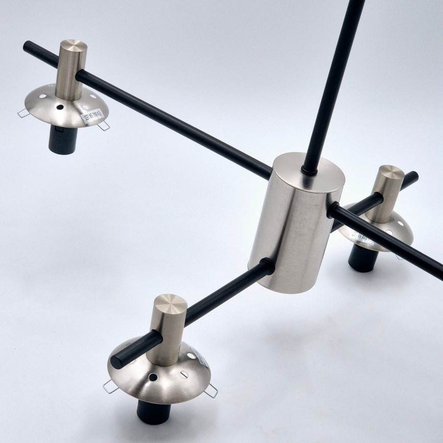 Chandelier on a pole LILOU 4xE14/5W/230V matte chrome/smoky