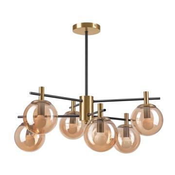 Chandelier on a pole LILOU 6xE14/5W/230V gold/black/smoky beige