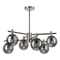 Chandelier on a pole LILOU 6xE14/5W/230V matte chrome/smoky