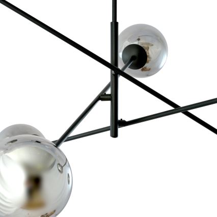 Chandelier on a pole LINEAR 6xE14/10W/230V black/grey