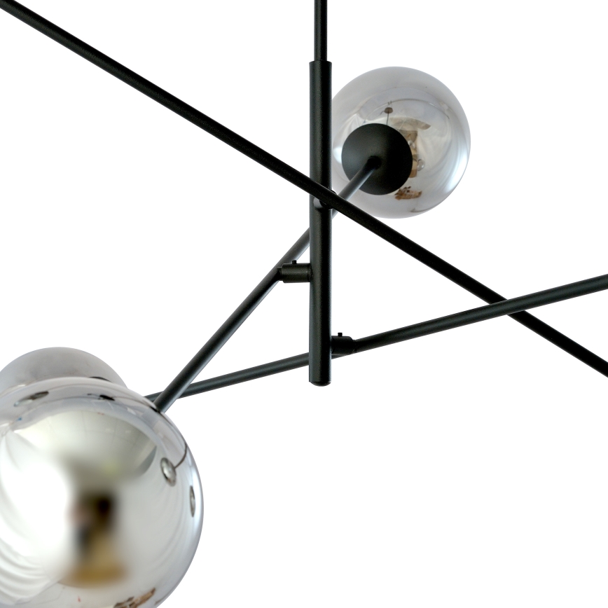 Chandelier on a pole LINEAR 6xE14/10W/230V black/grey