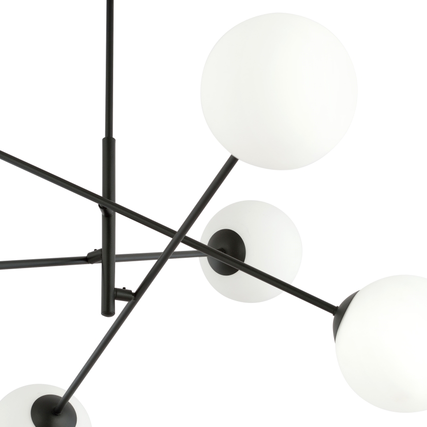 Chandelier on a pole LINEAR 6xE14/10W/230V black/white
