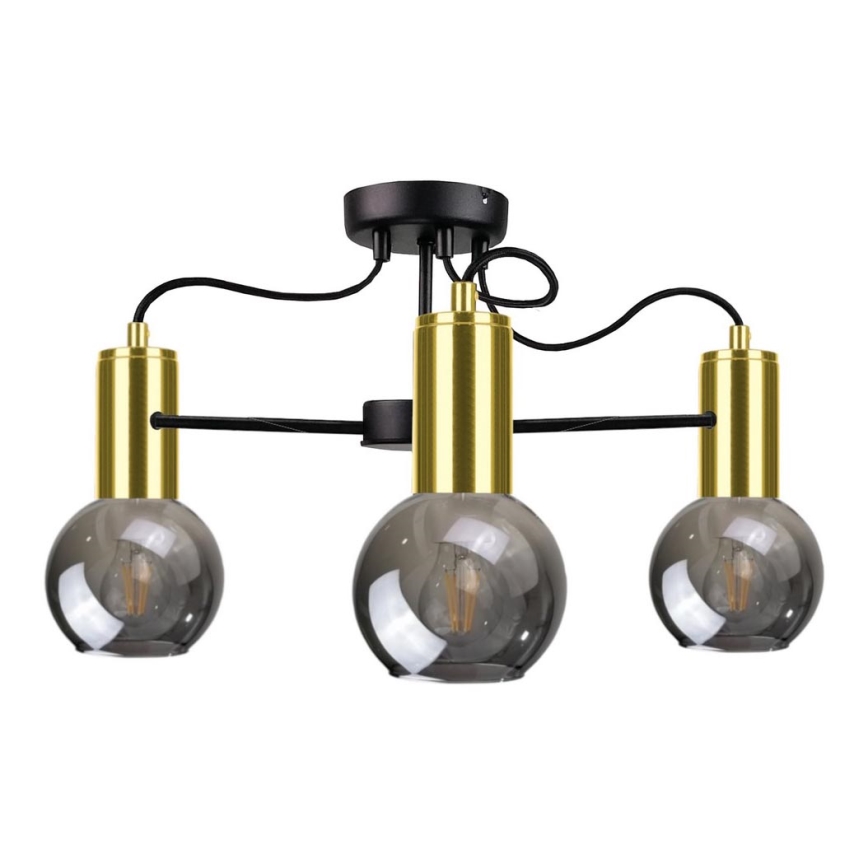 Chandelier on a pole LIVA 3xE27/60W/230V black/gold