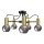 Chandelier on a pole LIVA 5xE27/60W/230V black/gold