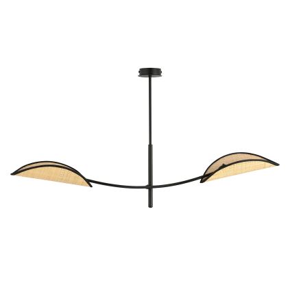 Chandelier on a pole LOTUS 2xE14/10W/230V black/beige
