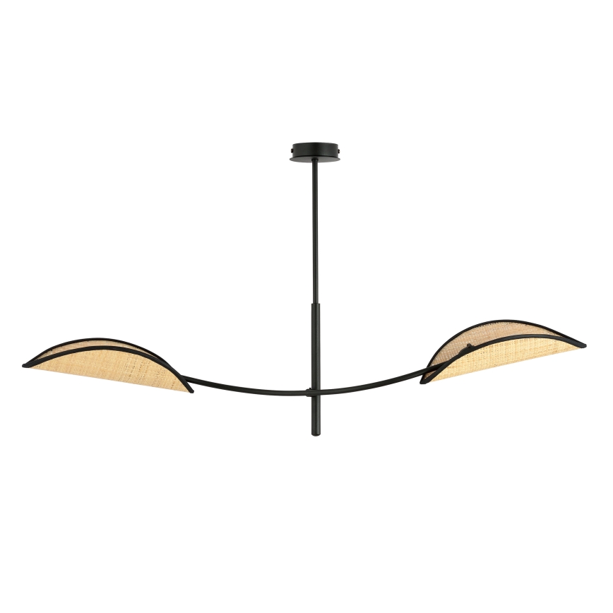 Chandelier on a pole LOTUS 2xE14/10W/230V black/beige