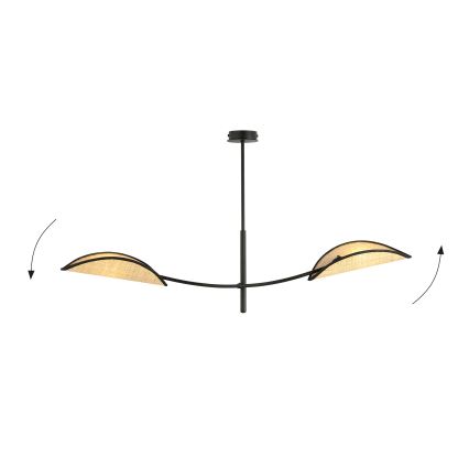 Chandelier on a pole LOTUS 2xE14/10W/230V black/beige
