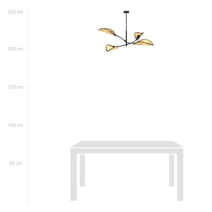 Chandelier on a pole LOTUS 4xE14/10W/230V black/beige