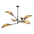 Chandelier on a pole LOTUS 6xE14/10W/230V black/beige