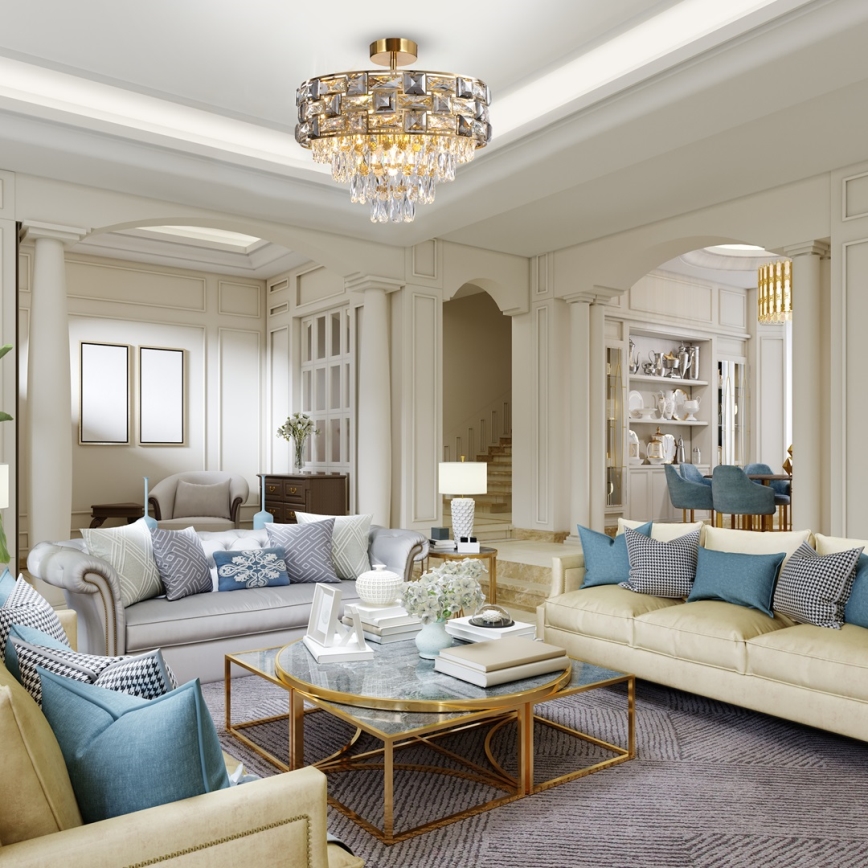 Chandelier on a pole LUXURIA 9xE14/40W/230V gold