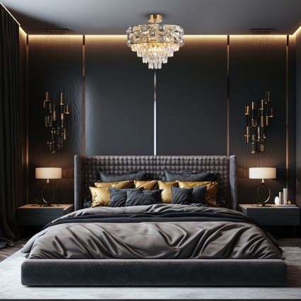 Chandelier on a pole LUXURIA 9xE14/40W/230V gold
