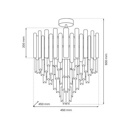 Chandelier on a pole MADISON 9xE14/40W/230V gold