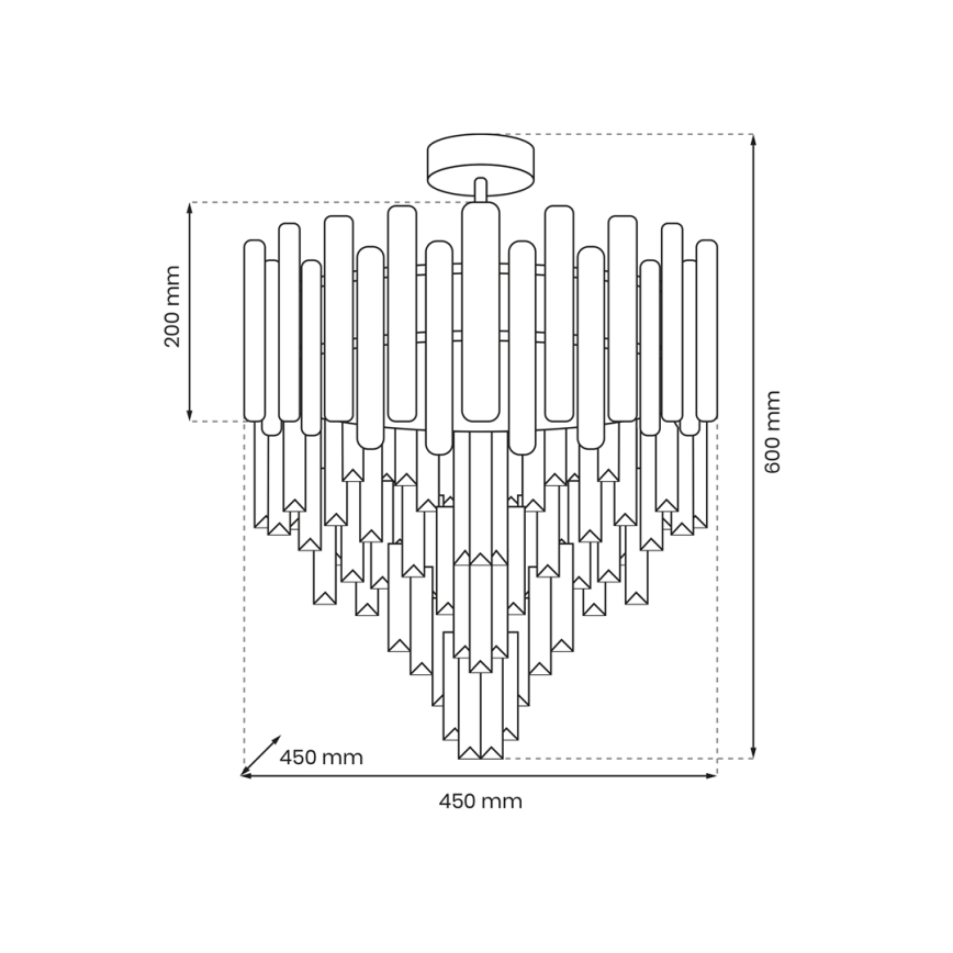 Chandelier on a pole MADISON 9xE14/40W/230V gold
