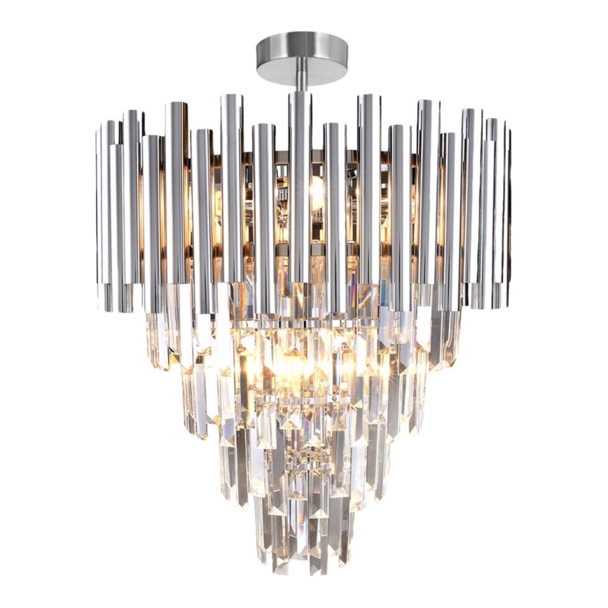 Chandelier on a pole MADISON 9xE14/40W/230V matte chrome