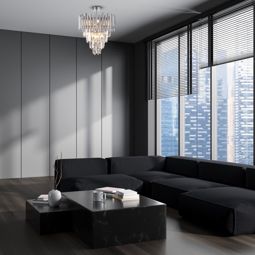 Chandelier on a pole MADISON 9xE14/40W/230V matte chrome