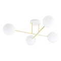 Chandelier on a pole MAGNUM 4xE14/10W/230V white/gold