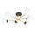 Chandelier on a pole MAGNUM 6xE14/10W/230V white/gold/black
