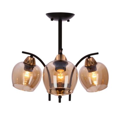 Chandelier on a pole MERRA 3xE27/40W/230V black/beige