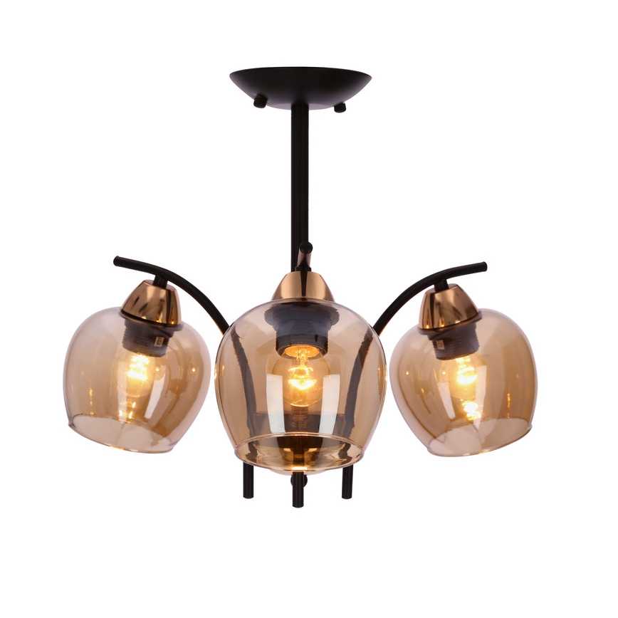 Chandelier on a pole MERRA 3xE27/40W/230V black/beige