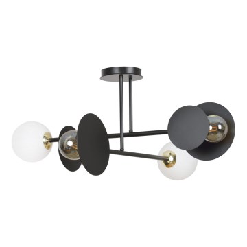 Chandelier on a pole MINERVA 2xE27/15W + 2xE14/10W/230V black