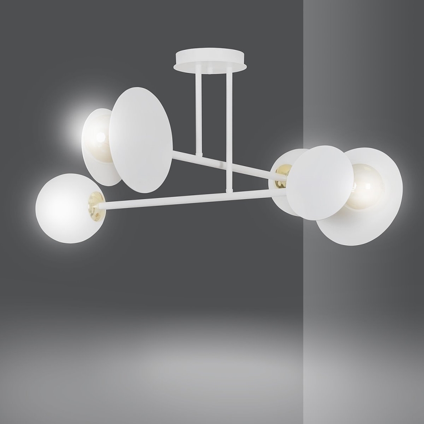 Chandelier on a pole MINERVA 2xE27/15W + 2xE14/10W/230V white