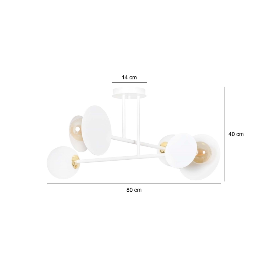 Chandelier on a pole MINERVA 2xE27/15W + 2xE14/10W/230V white