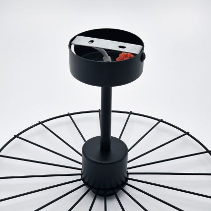 Chandelier on a pole MONTANA 1xE27/15W/230V d. 30 cm black