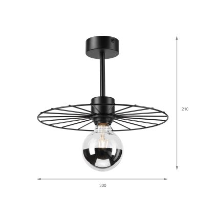 Chandelier on a pole MONTANA 1xE27/15W/230V d. 30 cm black