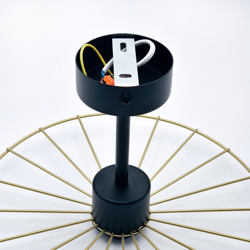 Chandelier on a pole MONTANA 1xE27/15W/230V d. 30 cm gold/black