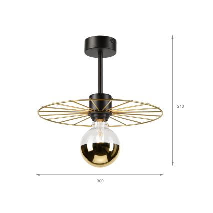 Chandelier on a pole MONTANA 1xE27/15W/230V d. 30 cm gold/black