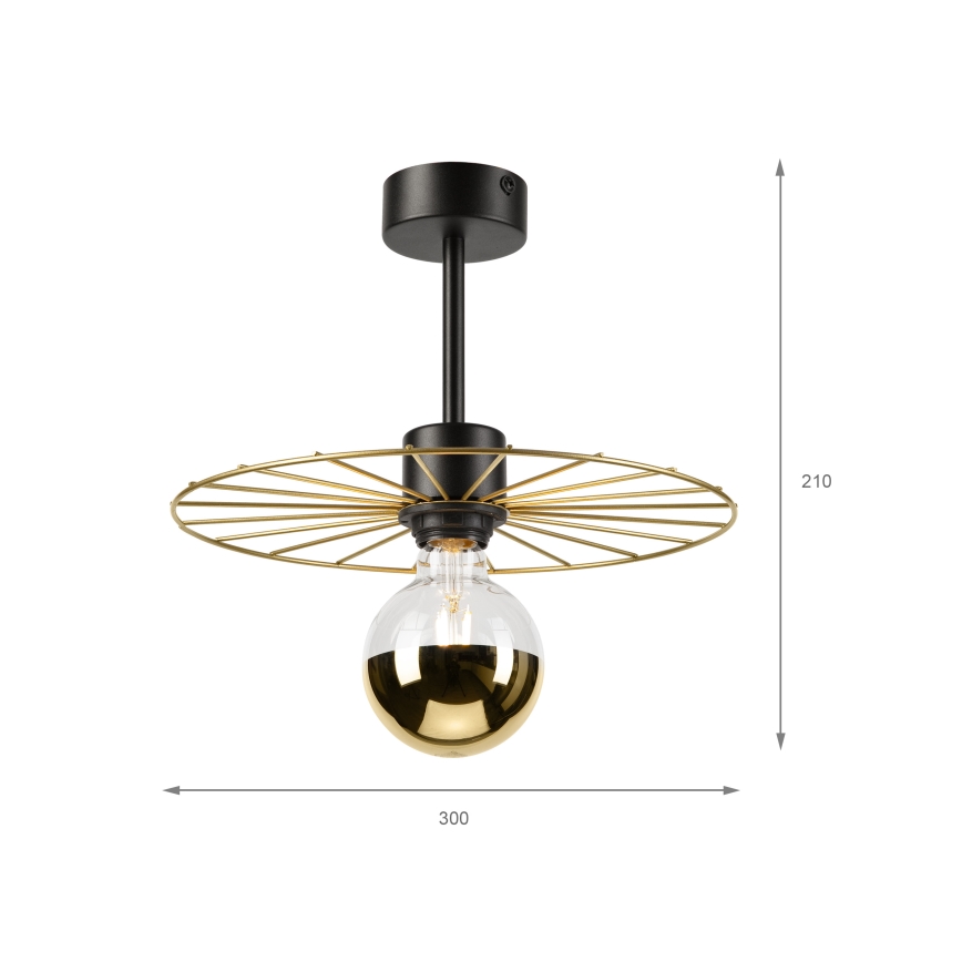 Chandelier on a pole MONTANA 1xE27/15W/230V d. 30 cm gold/black
