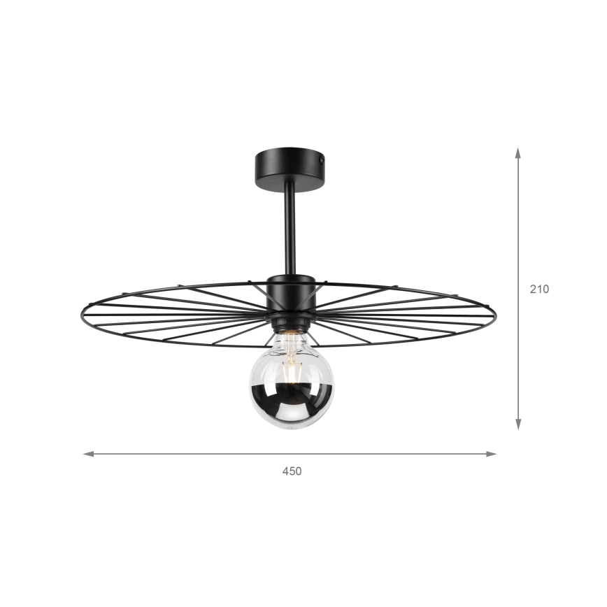 Chandelier on a pole MONTANA 1xE27/15W/230V d. 45 cm black
