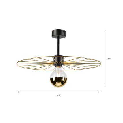 Chandelier on a pole MONTANA 1xE27/15W/230V d. 45 cm gold/black