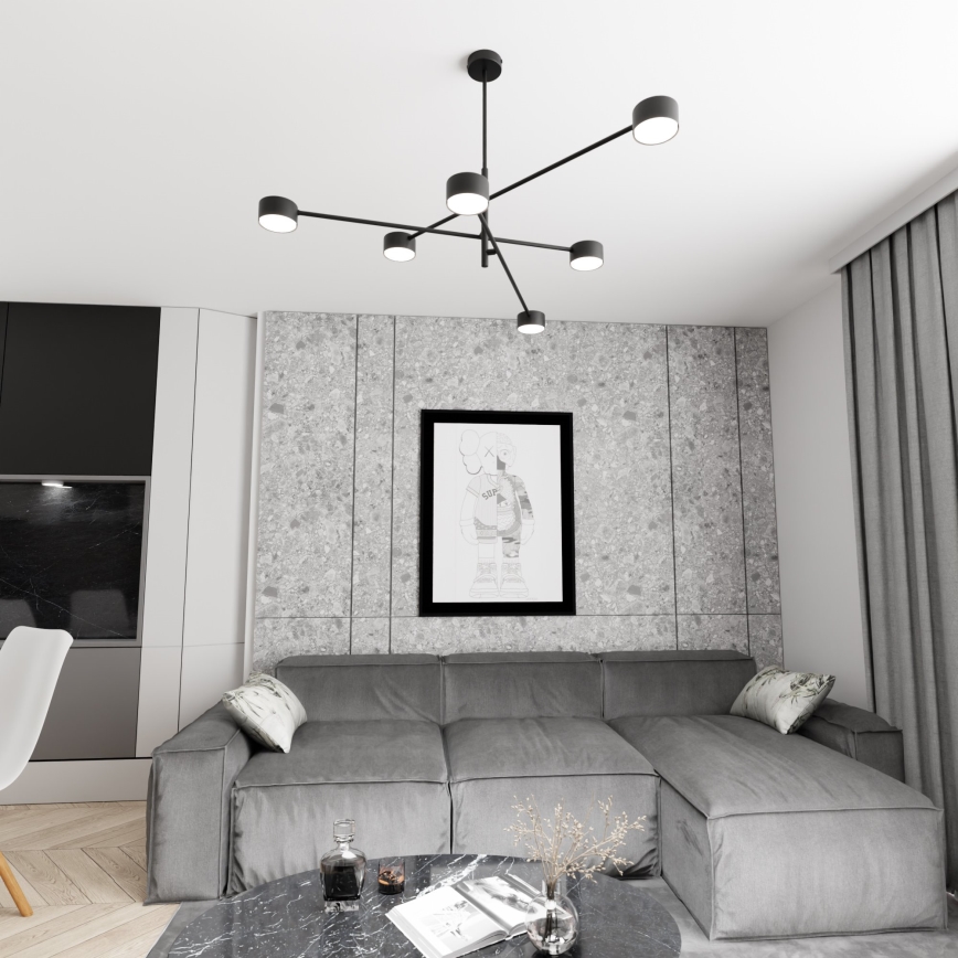 Chandelier on a pole NATSU 6xGX53/12W/230V black
