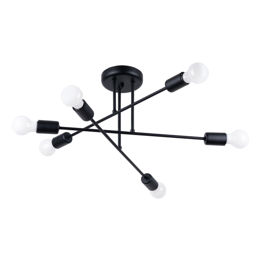 Chandelier on a pole NORAH 6xE27/15W/230V black